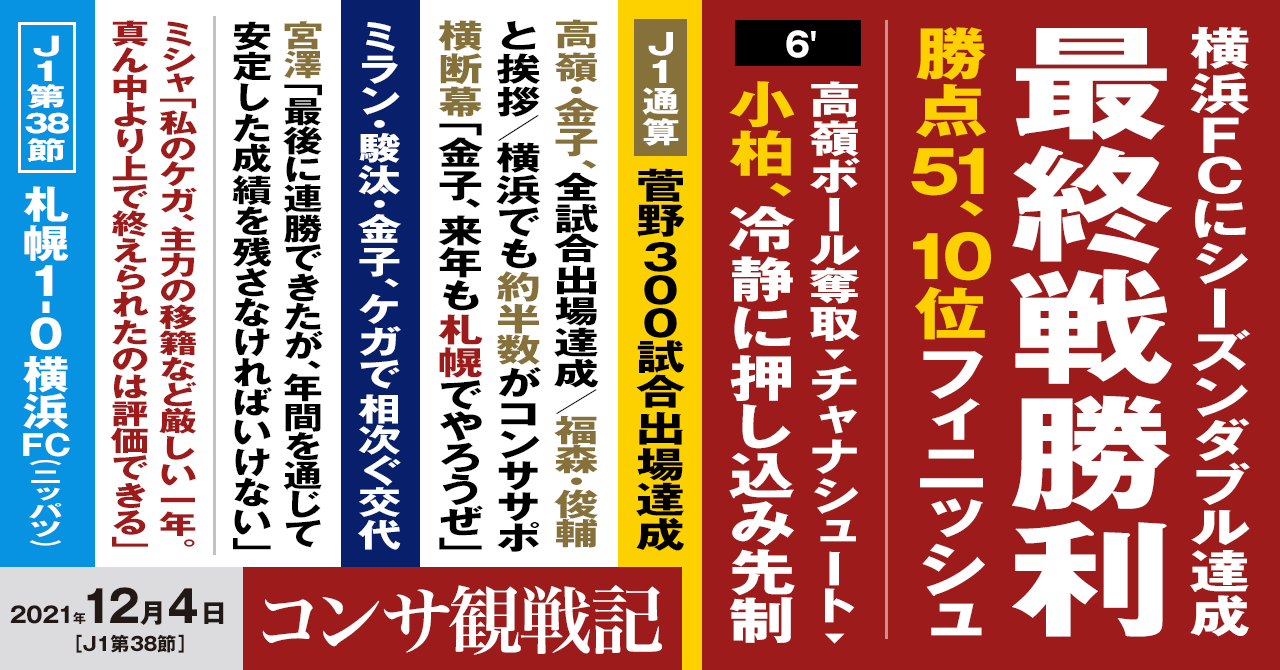 21年j1 第38節 横浜fc戦 Weekly Consa Com